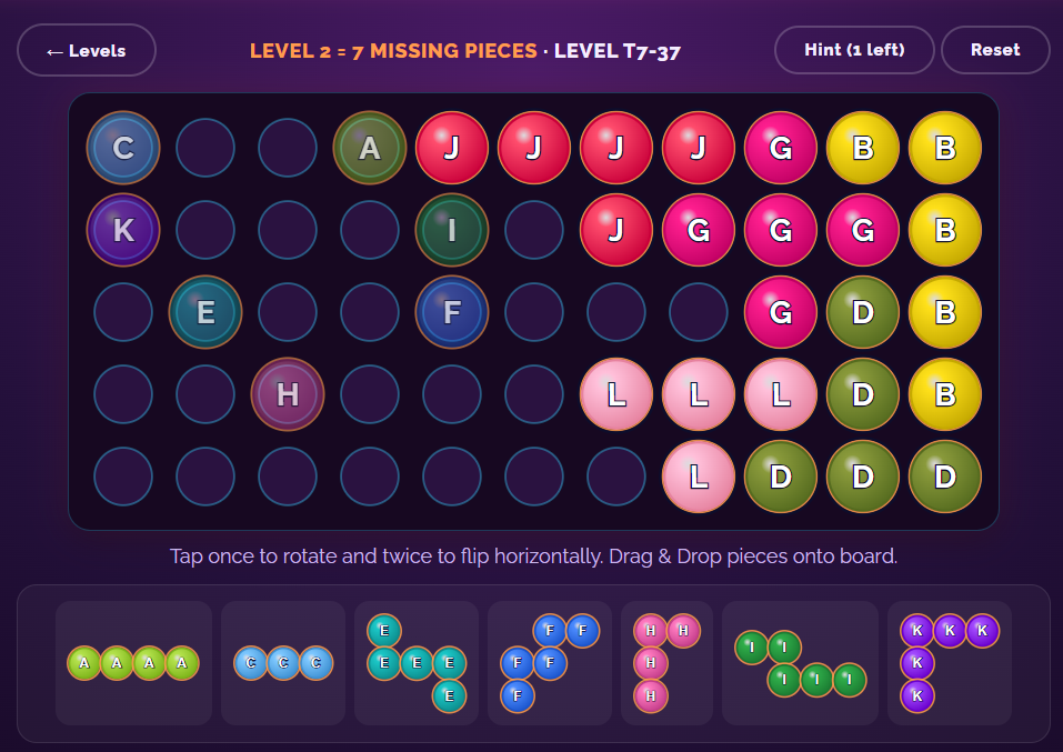 Katachi-Go puzzle gameplay screenshot